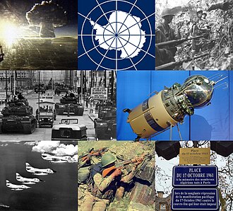 1961 — En el sentido de las agujas del reloj, desde arriba a la izquierda: La Bomba del Zar fue detonada en la Unión Soviética, convirtiéndose en la bomba nuclear más poderosa jamás detonada. Se fi…