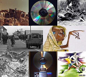 1982 — En el sentido de las agujas del reloj desde la parte superior izquierda: el Ejército Árabe Sirio y las Compañías de Defensa sitiaron la ciudad de Hama y mataron entre 350 y 400 civiles; se p…