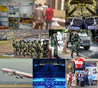 2014 — Desde arriba a la izquierda, en el sentido de las agujas del reloj:Almacenamiento de suministros y equipo de protección personal durante el Rebrote del Ébola en el Africa Occidental.Ciudadan…